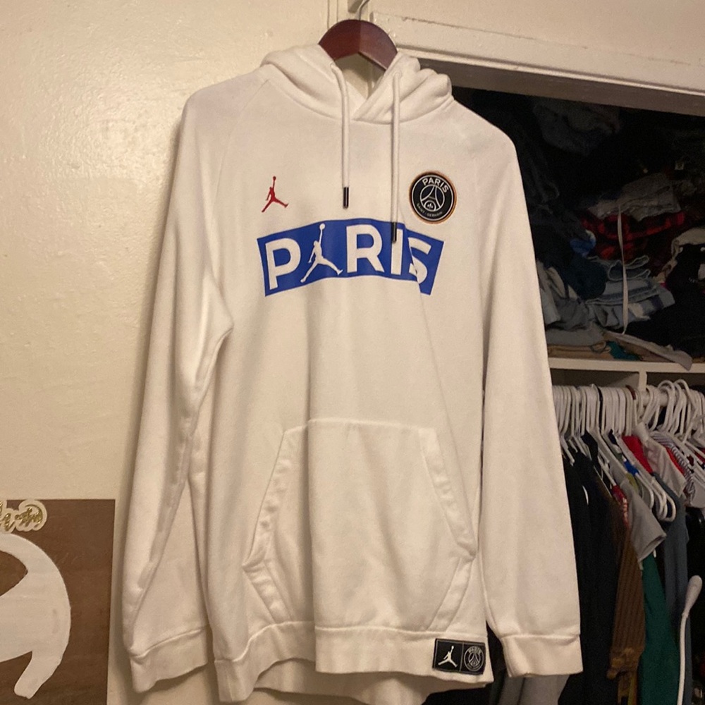 Paris Saint Germain white Jordan hoodie